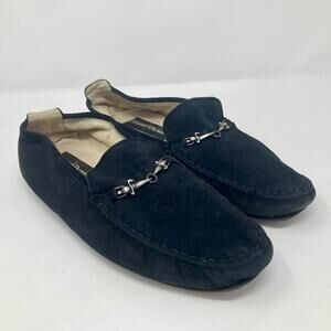 CESARE PACIOTTI Men's Black Suede Loafers Iconic Dagger Buckle Sz UK 9 / US 10
